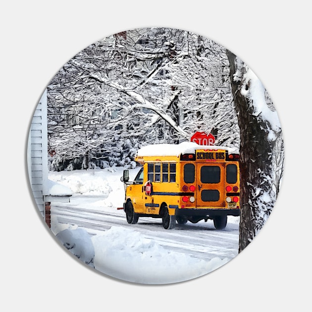 Teachers - On the Way to School in Winter Pin by SusanSavad