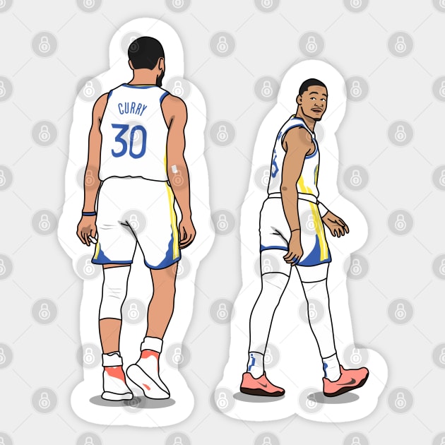 jordan poole looking at steph Jordan Poole Sticker TeePublic