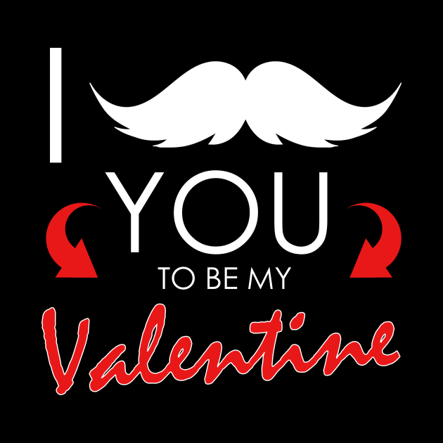 Funny I Mustache You To Be My Valentine Cute Pun by theperfectpresents