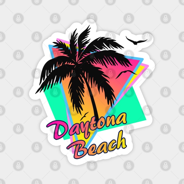 Daytona Beach Cool 80s Sunset Magnet by Nerd_art