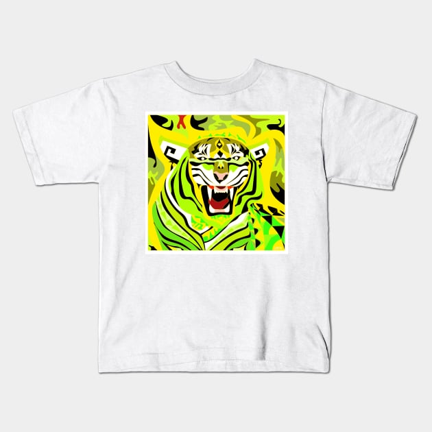 Printed T-shirt - Light green/tigers - Kids