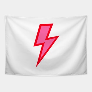 Pink Lightning Bolt with Red Outline Tapestry