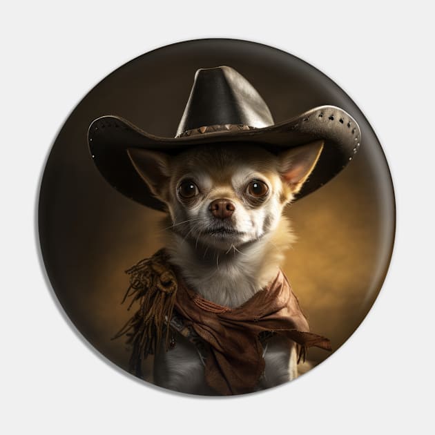 Cowboy Dog - Chihuahua Pin by Merchgard