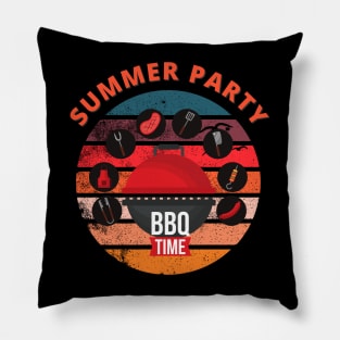 Summer Party BBQ Time Pillow