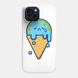 Cute Ice Cream Earth Melting Phone Case