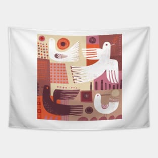 Pink Birds Tapestry