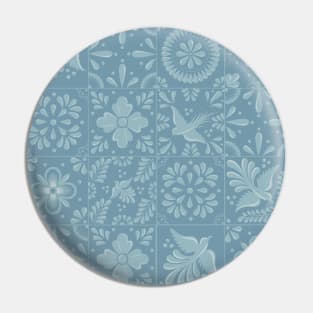 Blue Pastel Talavera Tile Pattern by Akbaly Pin