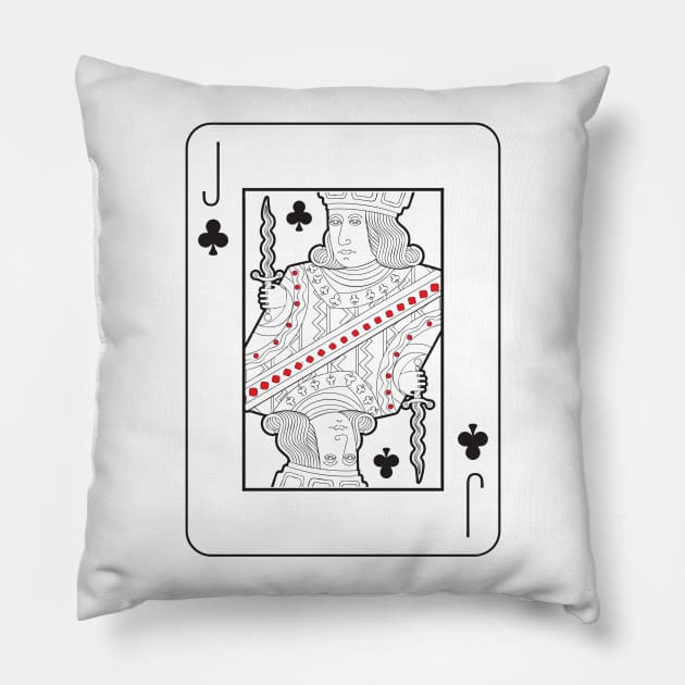 Single playing cards: Jack of Clubs Pillow by rlmf