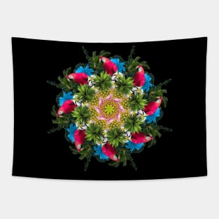 tropic pink parrots mandala Tapestry