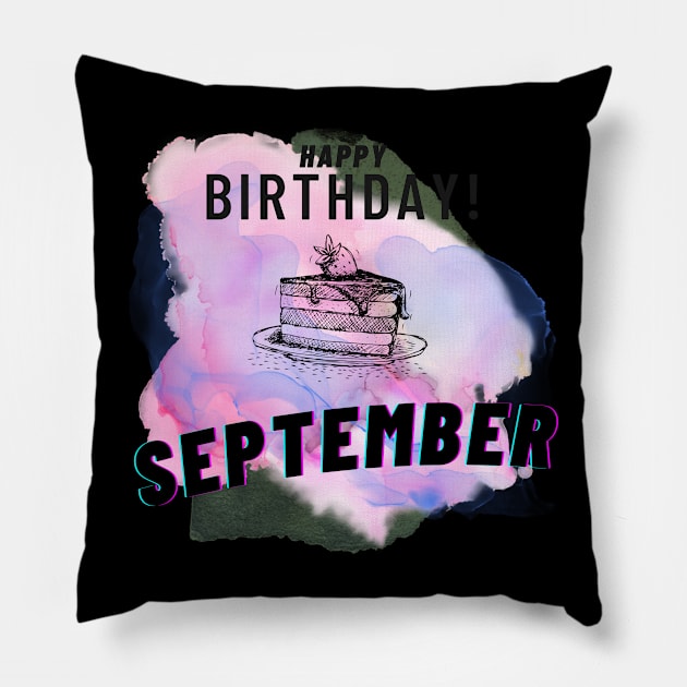 Birthday September # 9 Pillow by Butterfly Dira