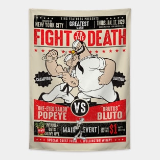 Popeye vs. Bluto Fight Poster Tapestry