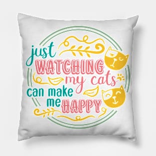 cat typography 1 Pillow