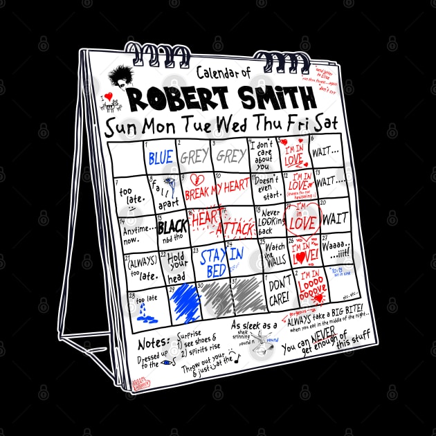 The Friday I'm In Love Calendar of Robert Smith by darklordpug