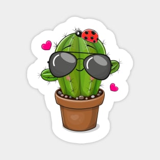 Cool painted cactus with sunglasses Magnet