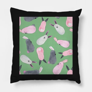 Bunnies in the Grass Pillow