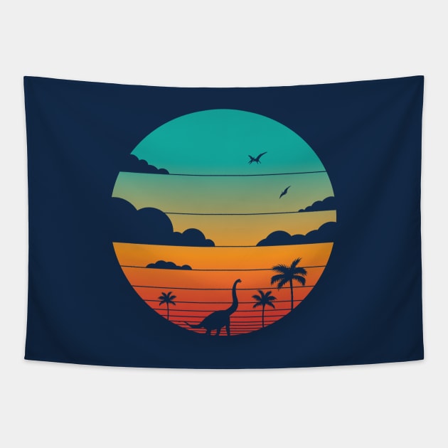 Cretaceous Sunset Tapestry by StevenToang