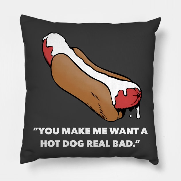 Hot Dog Lover (White Condiment) Pillow by JasonLloyd