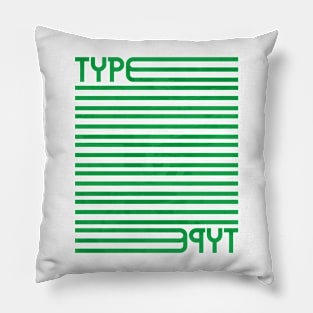 Type Stripes (Green) Pillow