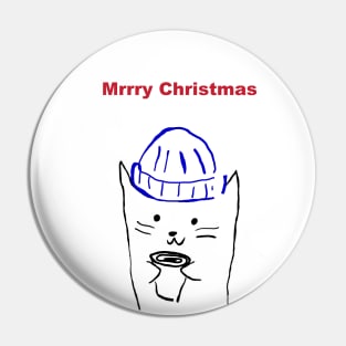 Cat In The Christmas Hat Pin