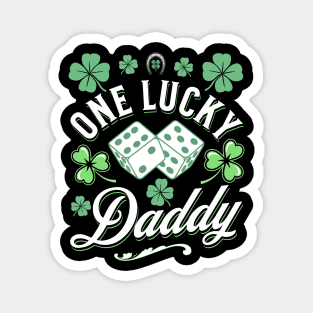 One Lucky Daddy St Patricks Day Clover Dice Green Irish Magnet