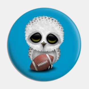 Cute Baby Owl Playing With Football Pin