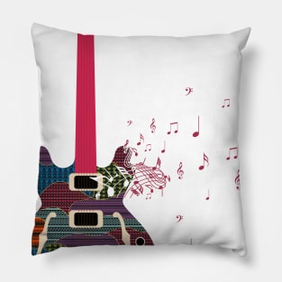 Guitarra con notas musicales Pillow