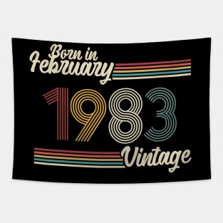 Vintage Born in February 1983 Tapestry