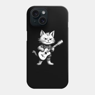 Cat playing guitar Phone Case