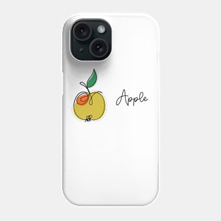 Apple with leaf continuous one line drawing Phone Case