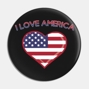 4th Of July: I Love America Shirt Pin