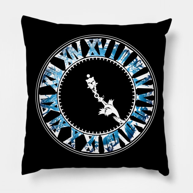 Final Hours (blue) Pillow by Sevie