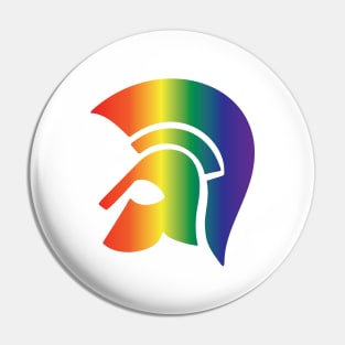 Spartan Helmet Gay Pride Pin