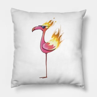 A Cool Flaming Flamingo Standing in a Pool (Flamengo)(No Text Variant) Pillow