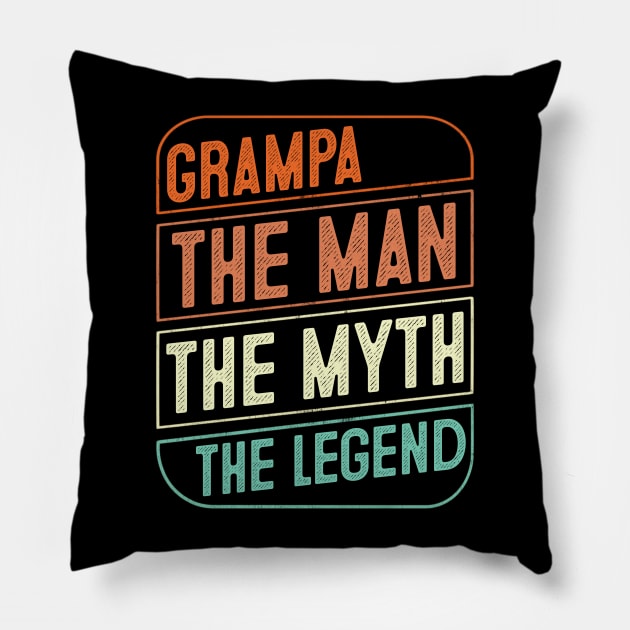 Grampa The Man The Myth The Legend Grandpa Gift Pillow by Sincu