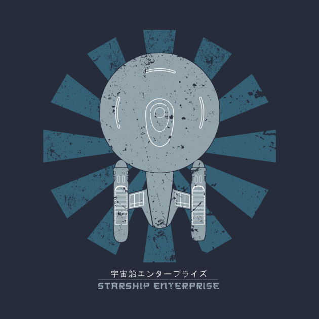 Starship Enterprise Retro Japanese Star Trek Star Trek Tapestry