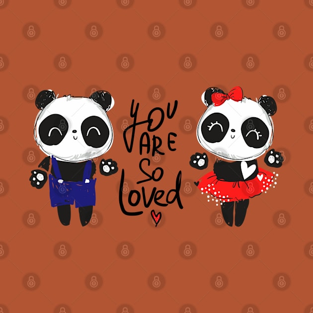 Panda Couple Loved by Mako Design 