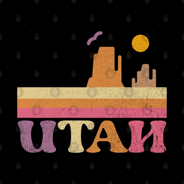 Utah State Retro Mountain Utah by EvetStyles