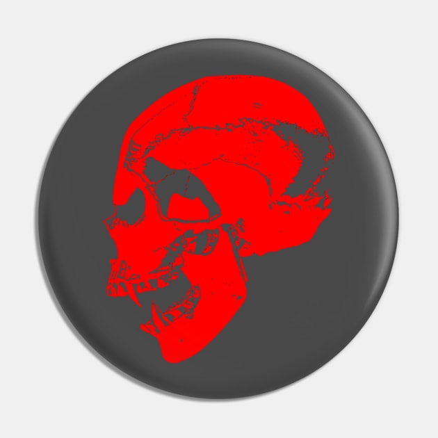 Red Vampire Skull Pin by LordNeckbeard