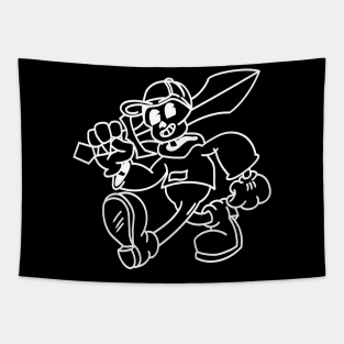 Game Knight Toon Pocket - White Outline Tapestry