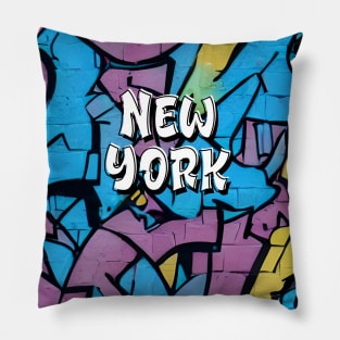 New York Street Art for House Music Hip Hop & B-Boy Graffiti Urban Pillow