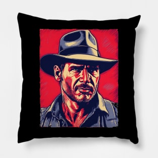 Mr. Indiana Jones - Linocut Pillow