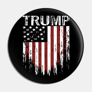 Trump 2024 America Usa Grunge Flag Pin