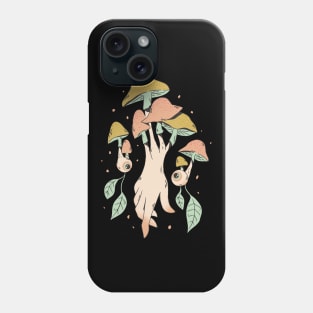 Cottagecore Aesthetic Mushrooms Hand, Eyes Phone Case