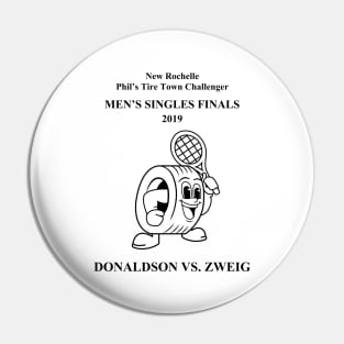 (Front + Back) Donaldson vs. Zweig New Rochelle Challenger (Black Text) Pin