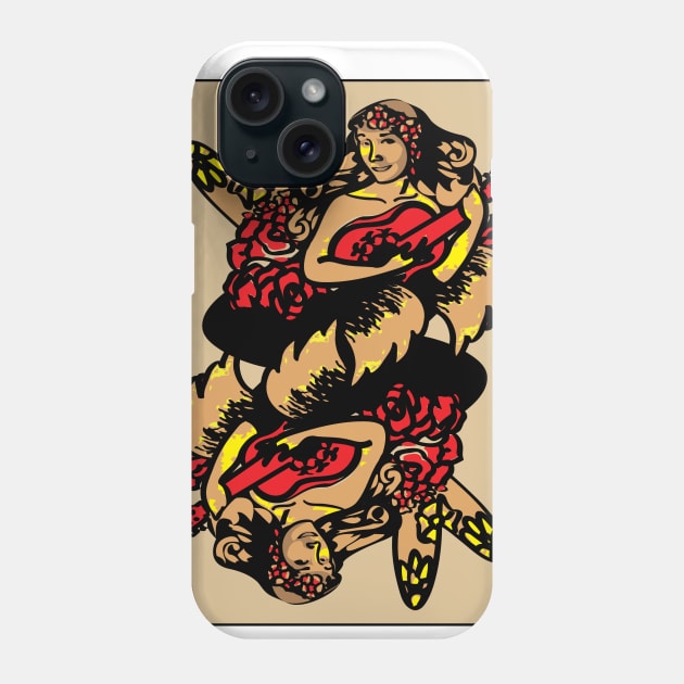 Hula Playing Card Phone Case by FlanElite