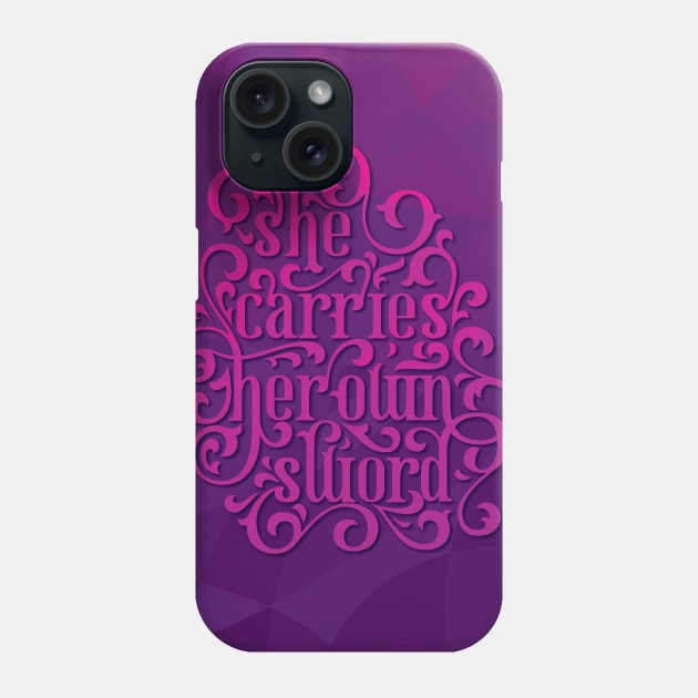 Carries her own Sword Phone Case by polliadesign