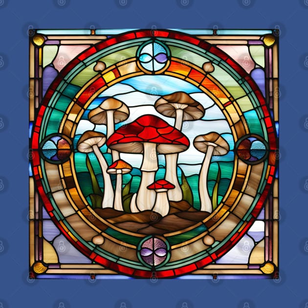 Toadstool Friends Stained Glass by Xie