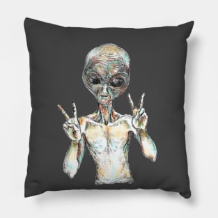 Alien doing the Victory Sing. Pillow