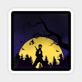 Phantom's Quest: Silhouette Ninja Adventure for Halloween Magnet