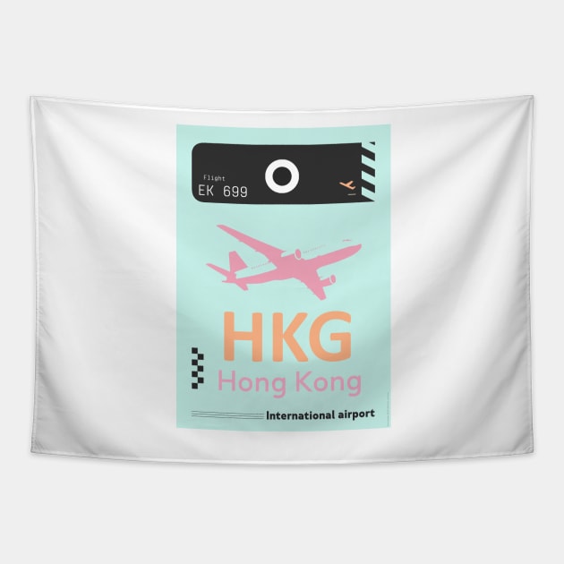 HKG Hong Kong airport tag 3 Tapestry by Woohoo